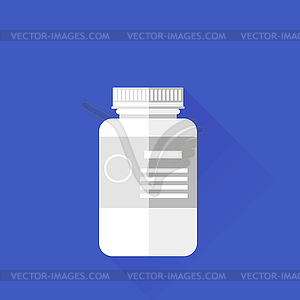 Pill White Plastic Bottle - vector image