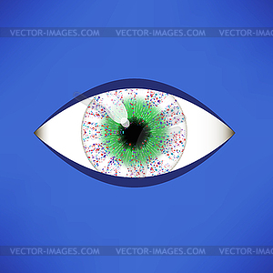 Green Eye Icon - vector image