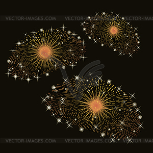 Set of Fireworks - color vector clipart