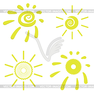 Yellow Sun Icons - royalty-free vector clipart