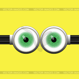 Goggle с двумя зелеными глазами - изображение в векторе / векторный клипарт