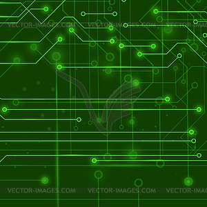 Современные компьютерные технологии зеленый фон - векторизованное изображение клипарта