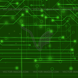 Modern Computer Technology Green Background - vector clip art