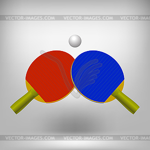 Two Ping Pong Rackets - vector clip art