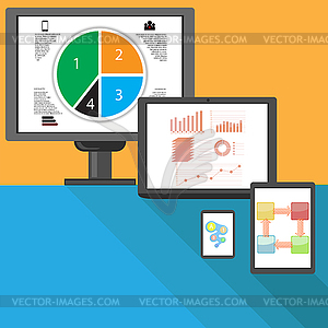 Set of Different Internet Devices - vector image