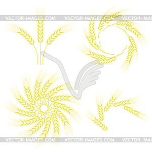 Set of Wheats Frames - vector clipart