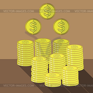 Gold Coins Icon. Cash Money - vector clipart