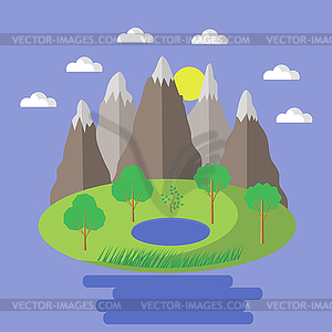 Spring Landscape. Nature Background - royalty-free vector clipart