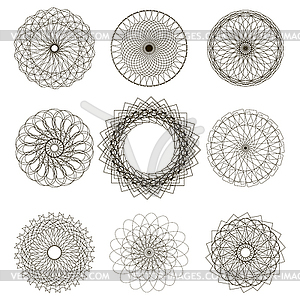 Набор Круг геометрических орнаментов - изображение в векторе / векторный клипарт