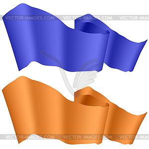 Blue and Orange Ribbons - vector clipart