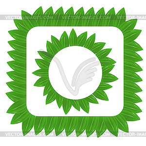Two Green Leaves Frames - vector clip art