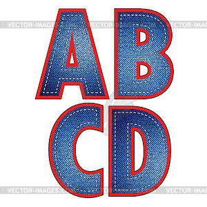 Set of Jeans Letters - vector clipart