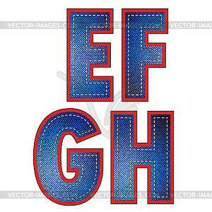 Set of Jeans Letters - vector image