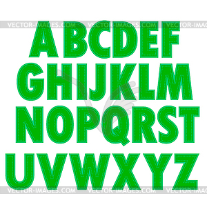 Green Textile Alphabet - vector image