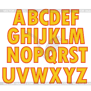 Yellow Textile Alphabet - vector image