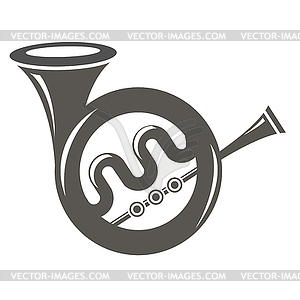 Musical French Horn Icon - vector clipart