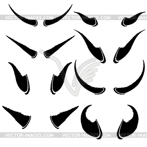 Set of Animal Horns  - vector image