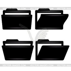 Black Folder Icon - vector image