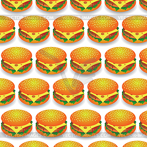 Fast Food Pattern. Fresh Hamburger Background - stock vector clipart