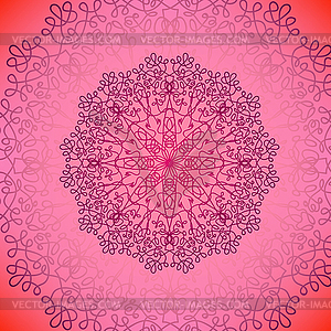 Розовый круг кружева орнамент - изображение в векторном формате