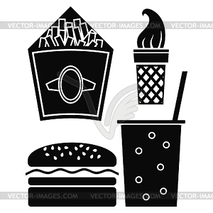 Fast Food Icons - vector image