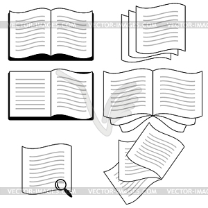 Набор иконок книги - клипарт в векторе