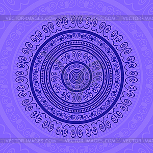 Blue Circle Lace Ornament - vector EPS clipart