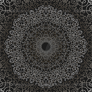 Серый круг кружева орнамент - векторное графическое изображение