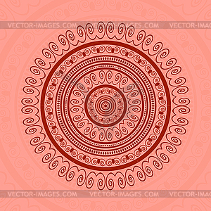 Red Circle Lace Ornament - vector EPS clipart