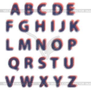 Set of Letters. Halftone Alphabet - vector EPS clipart