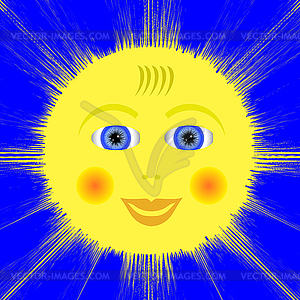 Smiling Yellow Sun Icon - royalty-free vector image