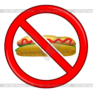 Нет Hot Dog Вход - векторный клипарт Royalty-Free