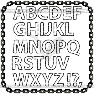 Metal Chain Alphabet - vector clipart