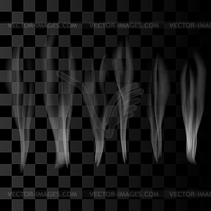 Smoke Set on Checkered Background - vector clip art