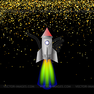 Space Rocket. Launching Spacectaft - vector EPS clipart