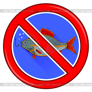 Fishing Prohibited Sign - vector image