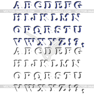 Set of Letters. Halftone Alphabet - color vector clipart