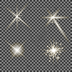 Set of Different White Lights - vector clipart