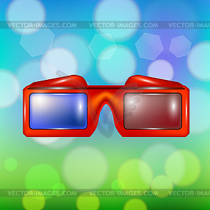 Красные очки для просмотра фильмов - векторизованное изображение