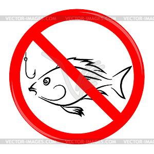 Fishing Prohibited Sign - vector clip art