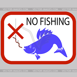 Fishing Prohibited Sign - vector image