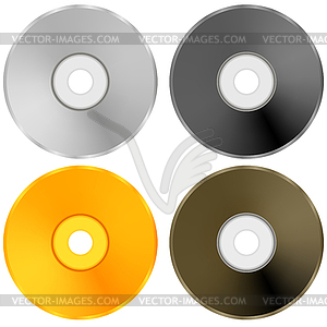 Красочные Реалистичные Компакт-диски - клипарт в векторном виде