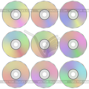 Colorful Realistic Compact Discs - vector image