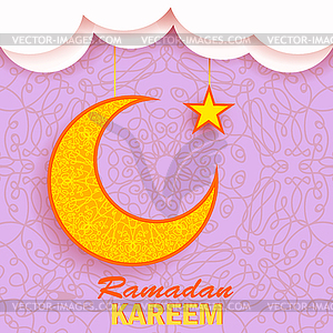 Ramadan Greetings Background. Ramadan Kareem - vector clip art