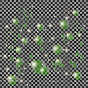 Transparent Green Bubbles - vector clipart