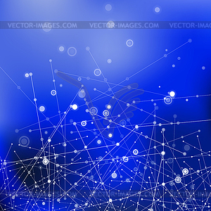 Blue Technology Background with Particle - vector image