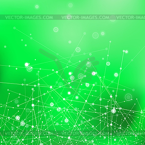 Green Technology Background with Particles - vector image