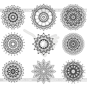 Round Geometric Ornaments - vector clipart
