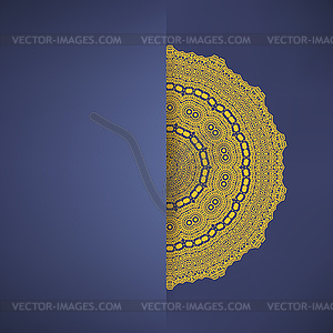 Brown Mandala. Round Ornament - vector image