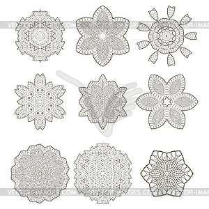 Round Geometric Ornaments - vector clip art